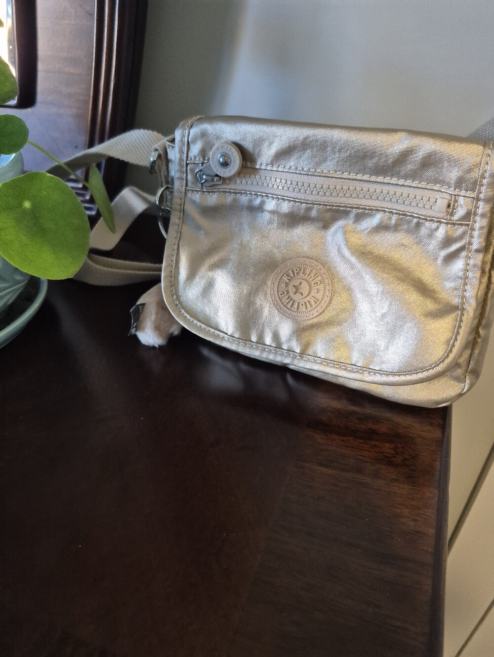 Kipling Metallic Gold Crossbody Bag